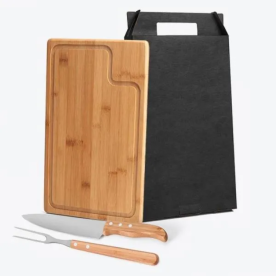 Conjunto para Churrasco em Bambu Personalizado 3 Peças