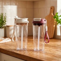 Copo 600ml com Canudo e Alça Personalizado