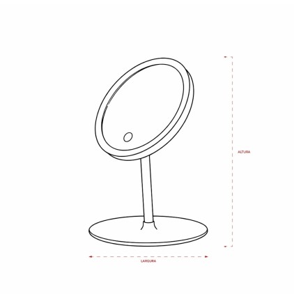 Espelho de Mesa com LED Personalizado