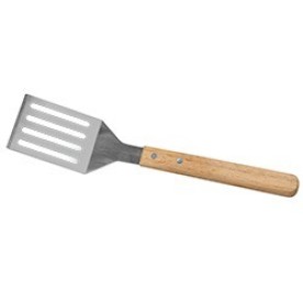 Espátula Perfurada em Aço Inox e Madeira Personalizada