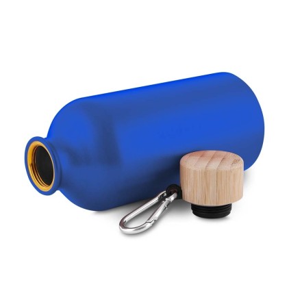 Garrafa de Alumínio 550ml com Tampa de Bambu Personalizada