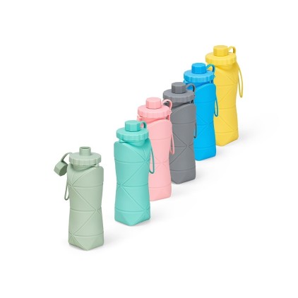 Garrafa Dobrável em Silicone 600ml Personalizada