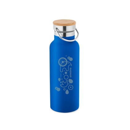 Garrafa Térmica Inox com Tampa de Bambu Personalizada