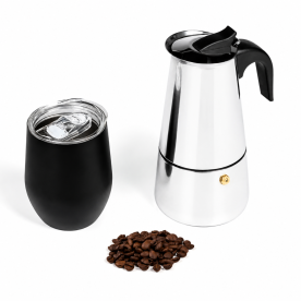 Kit Cafeteira Italiana e Copo Térmico Personalizado
