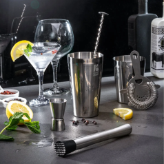 Kit Coquetel 6 Peças em Aço Inox Personalizado