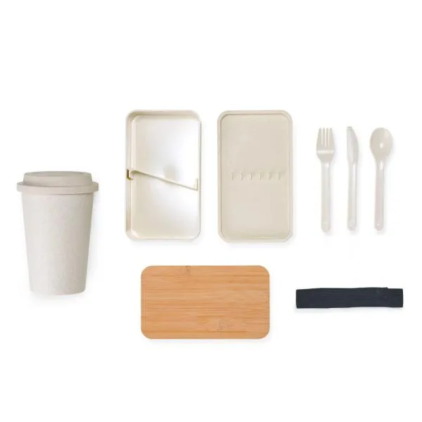Kit Marmita com Copo de Fibra Bambu Personalizado