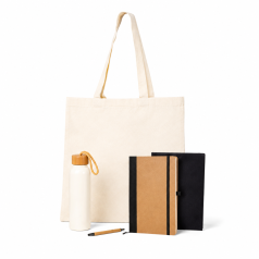 Kit Sustentável Sacola, Garrafa e Caderneta Personalizado