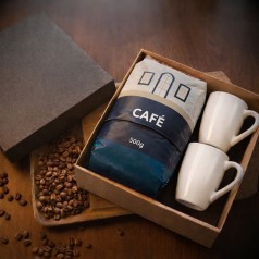 Kit Café Personalizado com 2 Xícaras e Café