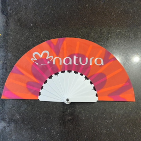 Leque Dobrável Médio Plástico e Nylon Personalizado