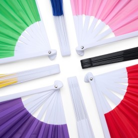 Leque de Plástico e Tafetá Personalizado