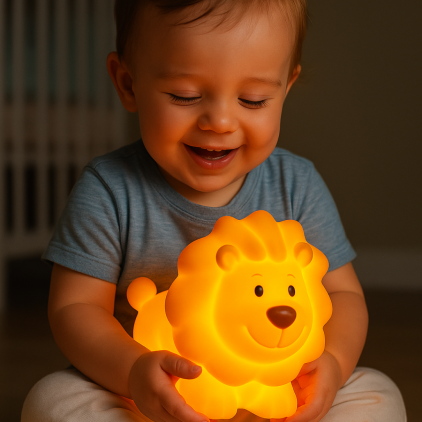 Luminária Infantil Leãozinho Personalizada em Vinil