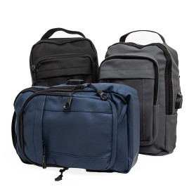 Mochila de Ombro com USB em Couro 7L Personalizada