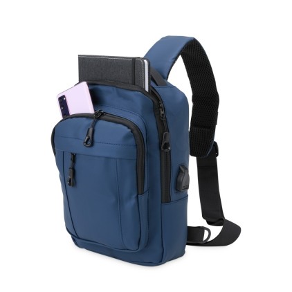 Mochila de Ombro com USB em Couro 7L Personalizada