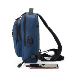 Mochila de Ombro com USB em Couro 7L Personalizada