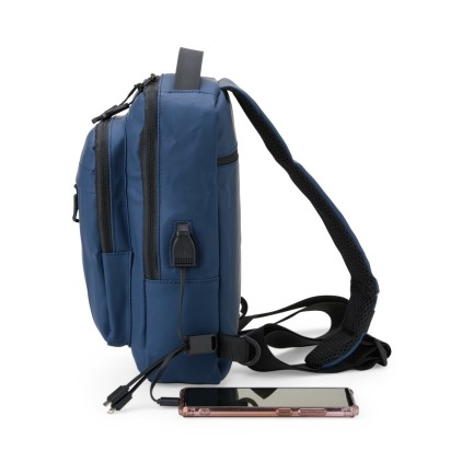 Mochila de Ombro com USB em Couro 7L Personalizada