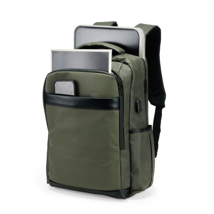 Mochila em Couro Sintético USB 21L Personalizada