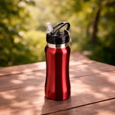 Squeeze Inox 500ml Personalizado com Canudo