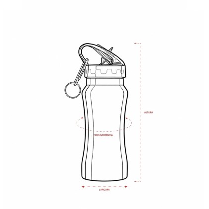 Squeeze Inox 500ml Personalizado com Canudo