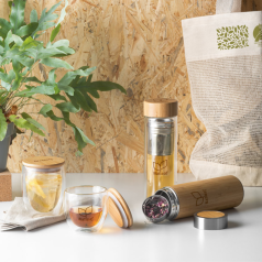 Squeeze Térmico em Bambu e Inox 430ml Personalizado