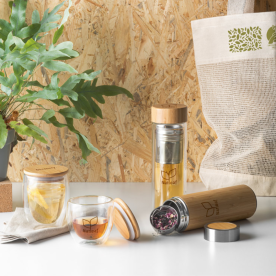 Squeeze Térmico em Bambu e Inox 430ml Personalizado