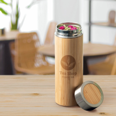 Squeeze Térmico em Bambu e Inox 430ml Personalizado