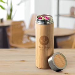 Squeeze Térmico em Bambu e Inox 430ml Personalizado