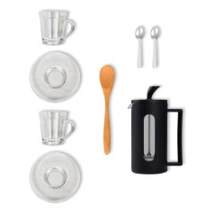 Kit Café com Prensa Francesa em Vidro Personalizado