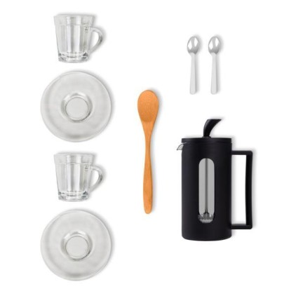 Kit Café com Prensa Francesa em Vidro Personalizado
